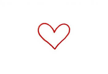 Simple red heart outline graphic Minimalist empty love symbol on a clean white background, ideal for conceptual design elements,  graphic,  vector