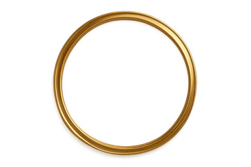 Golden round frame with transparent background