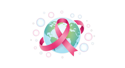 Fototapeta premium World Cancer Day Ribbon Symbol Of Hope, Support, And Unity
