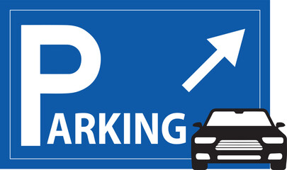 CAR PARKING SIGN RIGHT POINT Victor Art