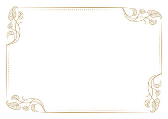 Ornamental rectangular frame with floral vine. Elegant vintage decorative border.
