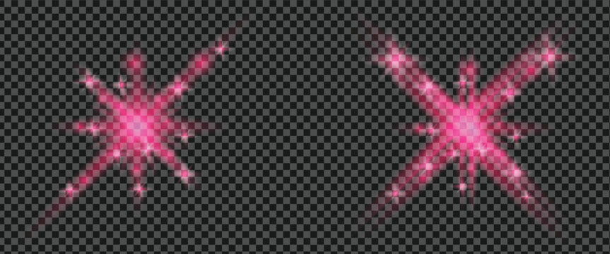 Vibrant pink light effect explosions on dark background
