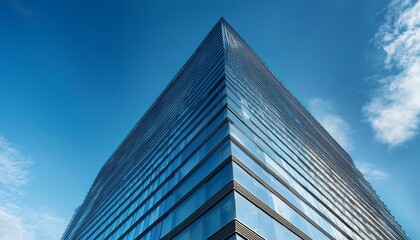 Naklejka premium a tall building with a blue sky in the background