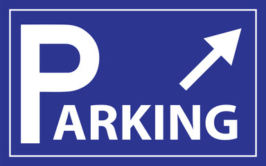Parking Lot Sign With Right Arrow Vector Illustration