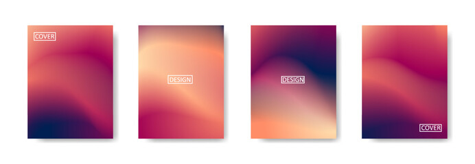 set of abstract background with beautiful gradation color, colorful background for poster flyer banner backdrop.vertical banner.cool fluid background vector illustration