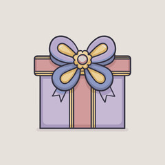 Gift box with ribbon and bow in pastel tones symbolizing celebration surprise love and special occasions