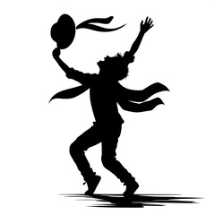 Black and White Vector Angry Boy Throwing Hat