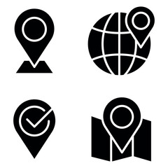 Navigation Icon Set Vector Design Glyph Template