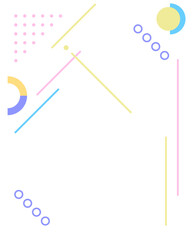 Memphis style geometric background with pastel colors. Vector art.
