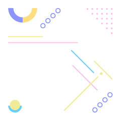 Memphis style geometric background with pastel colors. Vector art.
