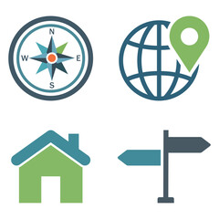 Navigation Icon Set Vector Design Template