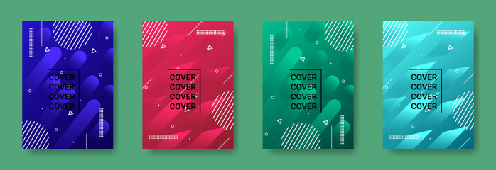 Abstract Geometric Cover Design Series: A vibrant collection of modern abstract designs showcasing a harmonious fusion of shapes and gradients.