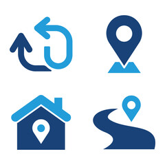 Navigation Icon Set Vector Design Template