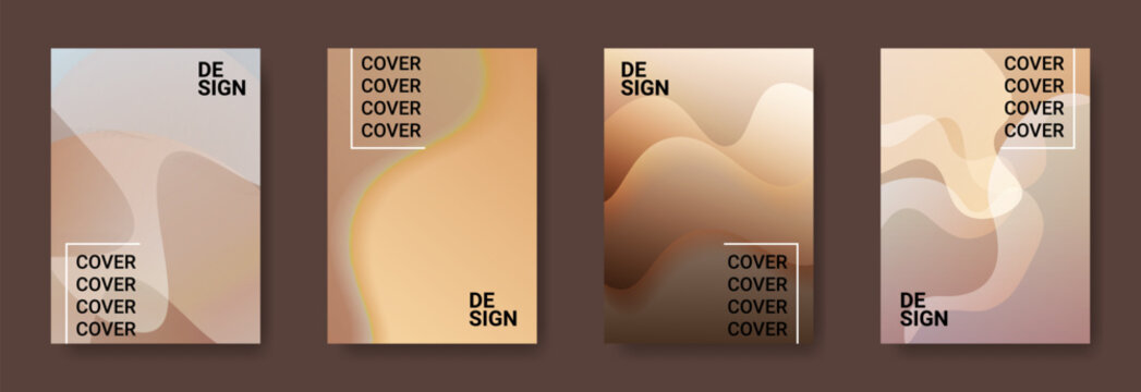 Abstract Design book covers: A set of abstract design book covers with gradient brown color with design text. - Powered by Adobe