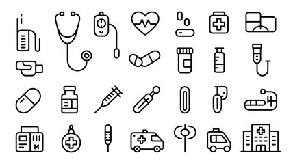 vector set of medical icons