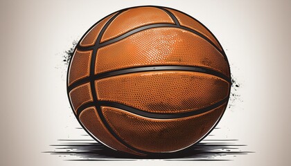 worn basketball isolated on white