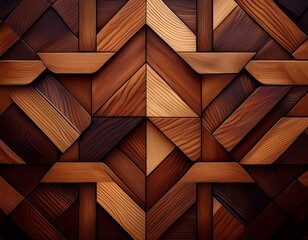 abstract wooden geometric pattern with dark brown tones in modern style
