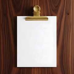 월넛 우드 골드 집게 메모 서류판