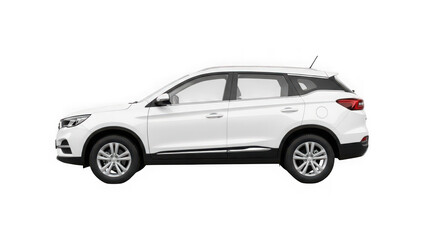 Fototapeta premium White compact suv car on isolated transparent background