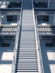 Industrial Conveyor System in Automated Warehouse Logistics and Distribution Concept