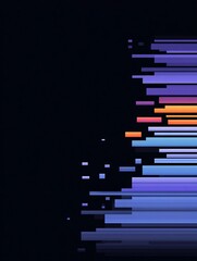 Digital Data Streams with Glitch Effect on Dark Background Copy Space