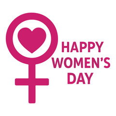 Happy Women&rsquo;s Day Emblem &ndash; Women, Love and Equality Logo
