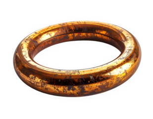 Rusty circular metal ring with aged patina.