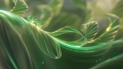 Abstract green swirls isolated on white background Vector, illustration