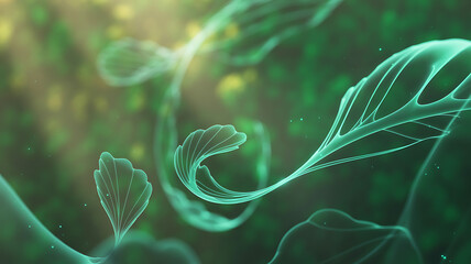 Abstract green swirls isolated on white background Vector, illustration