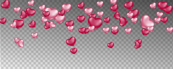red hearts on a pink background