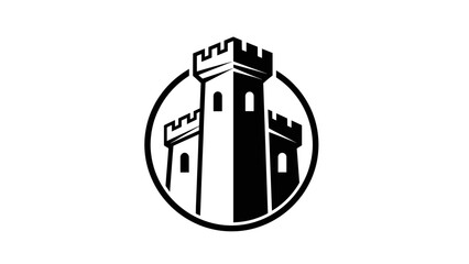 Fototapeta premium Castle Towers Fortress Security Logo Icon Design