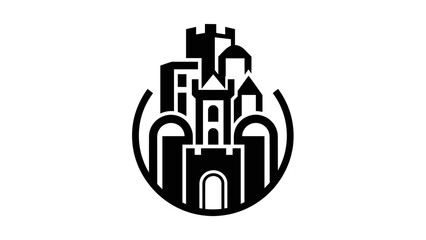 Abstract Castle Cityscape Logo Design © solihul