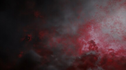 Dramatic abstract background featuring swirling dark clouds with vibrant red hues, creating a moody atmosphere ideal for artistic and creative projects