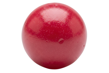 Shiny red gumball sweet candy with glossy surface texture isolated on a transparent background