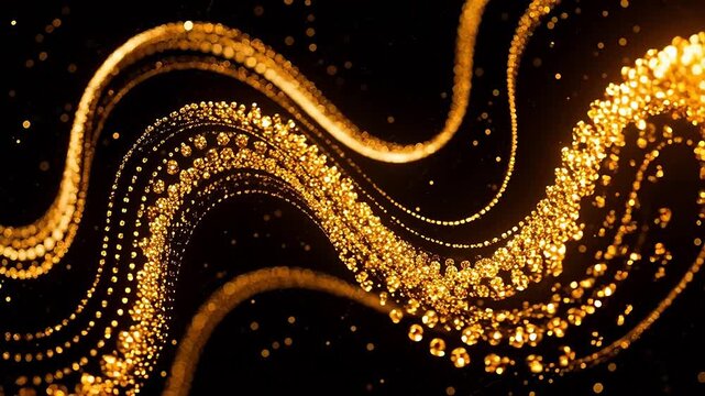 GoldenWavePatternonBlackBackground