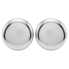 Shiny polished silver metallic round sphere buttons or beads