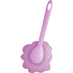 Soft bristle brush for scrubbing cartoon hand drawn transparency illustration 