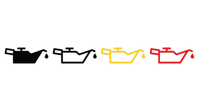Car oil level indicator icons showing different levels from full to empty
