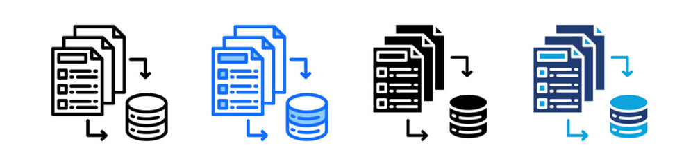 Data Partition Icon Set Multi Style Vector Illustration