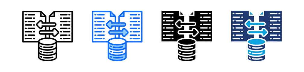 Data Duplicate Icon Set Multi Style Vector Illustration