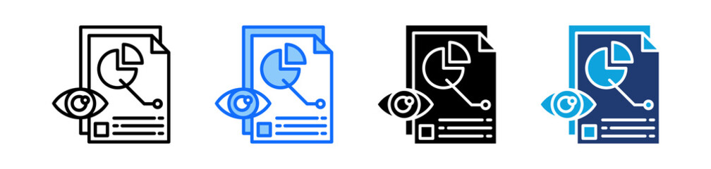 Data Visualization Icon Set Multi Style Vector Illustration