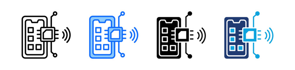 Iot Device Icon Set Multi Style Vector Illustration