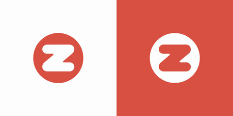 Two red and white circular with a stylized letter z side by side