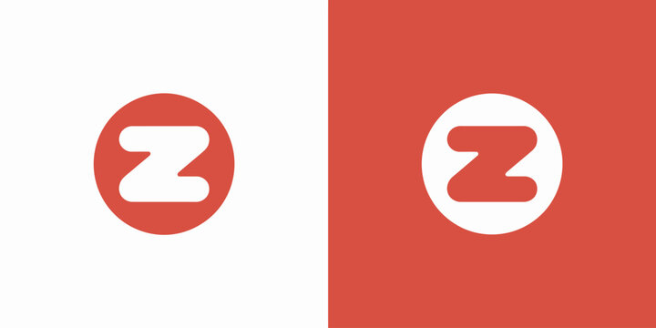 Two red and white circular with a stylized letter z side by side