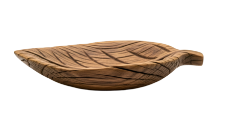 Wooden Leaf Shaped Serving Tray Dish.