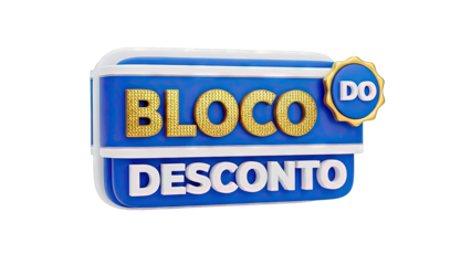 3D "Bloco do Desconto" Sale Sign