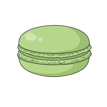 Pistachio Macaron Cute Vector Illustration