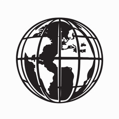 Globe Vector Images. Globe Earth Vector illustration on White Background