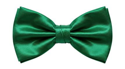 Elegant emerald green satin bow tie for formal wear