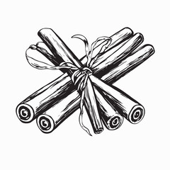 Cinnamon Sticks Image Vector. Cinnamon Sticks Flat Vector Illustration